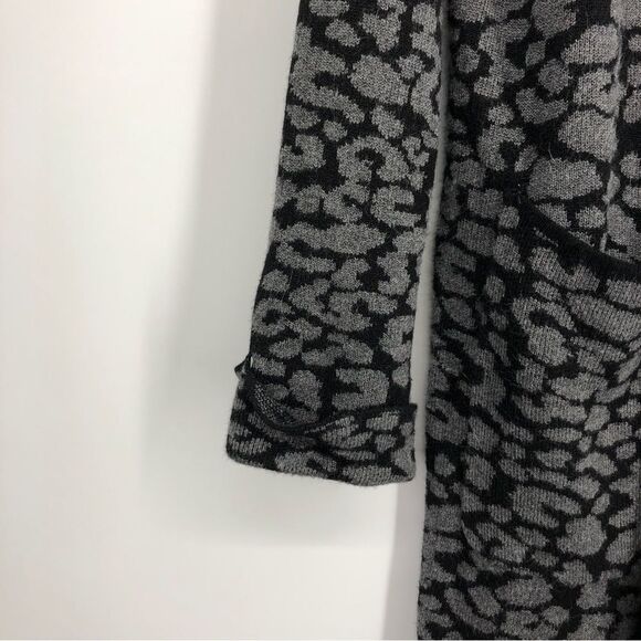 LYSSE Womens Open Front Animal Print Cardigan Black Gray Size Small - Picture 4 of 5